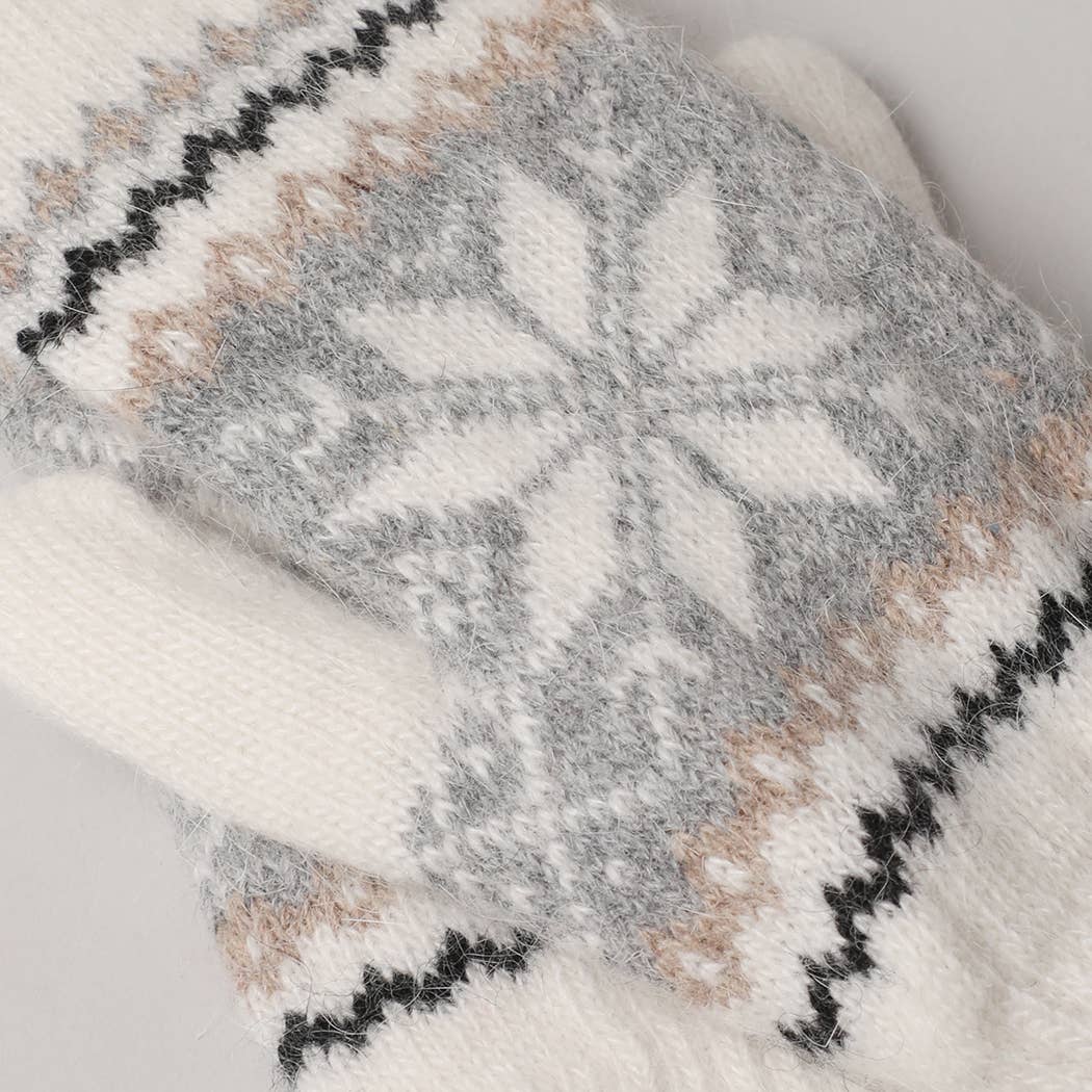 Women's Snowflake Mittens with Sherpa Lining