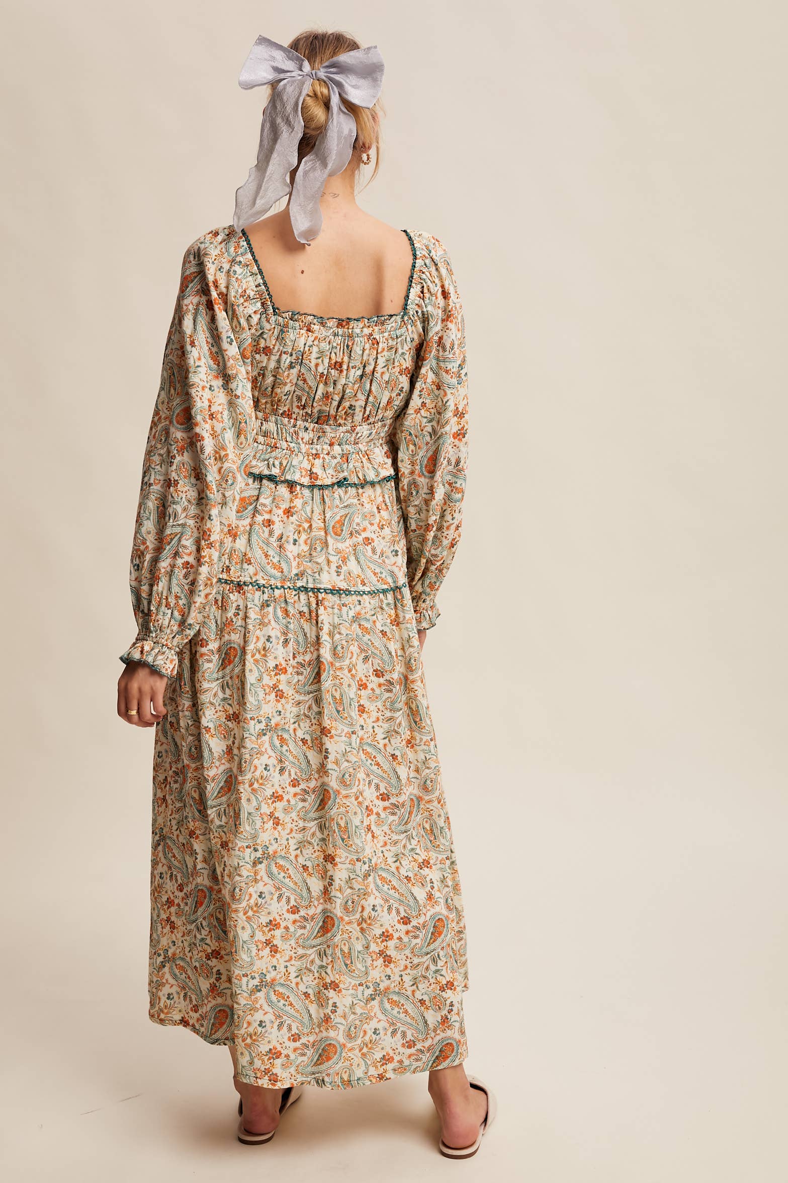 Paisley Smocked Tiered Maxi Dress