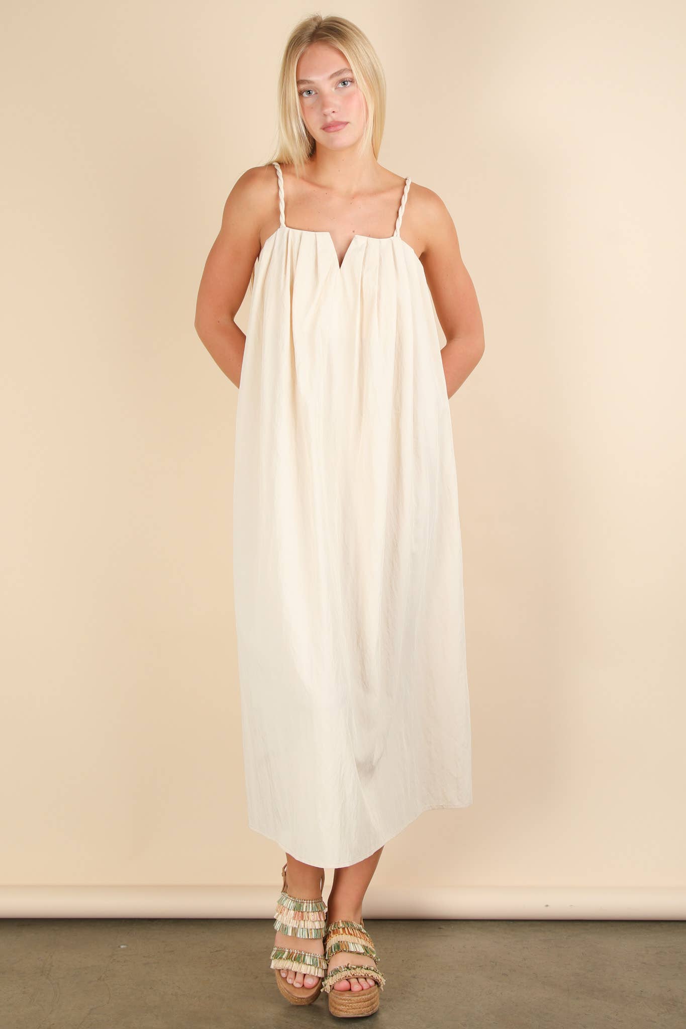 Chessie Cream Midi Dress