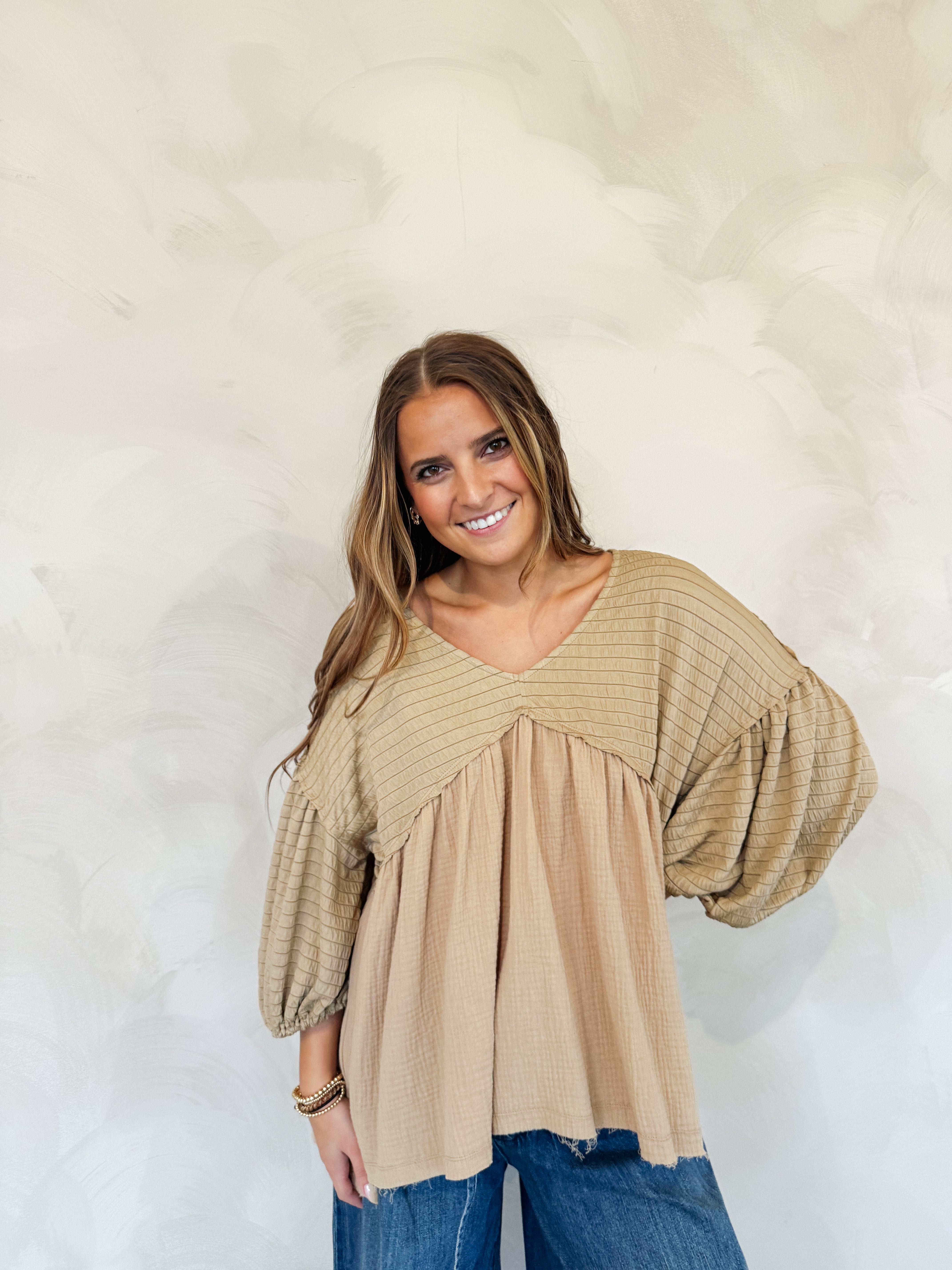 LONG SLEEVE HENLEY TOP