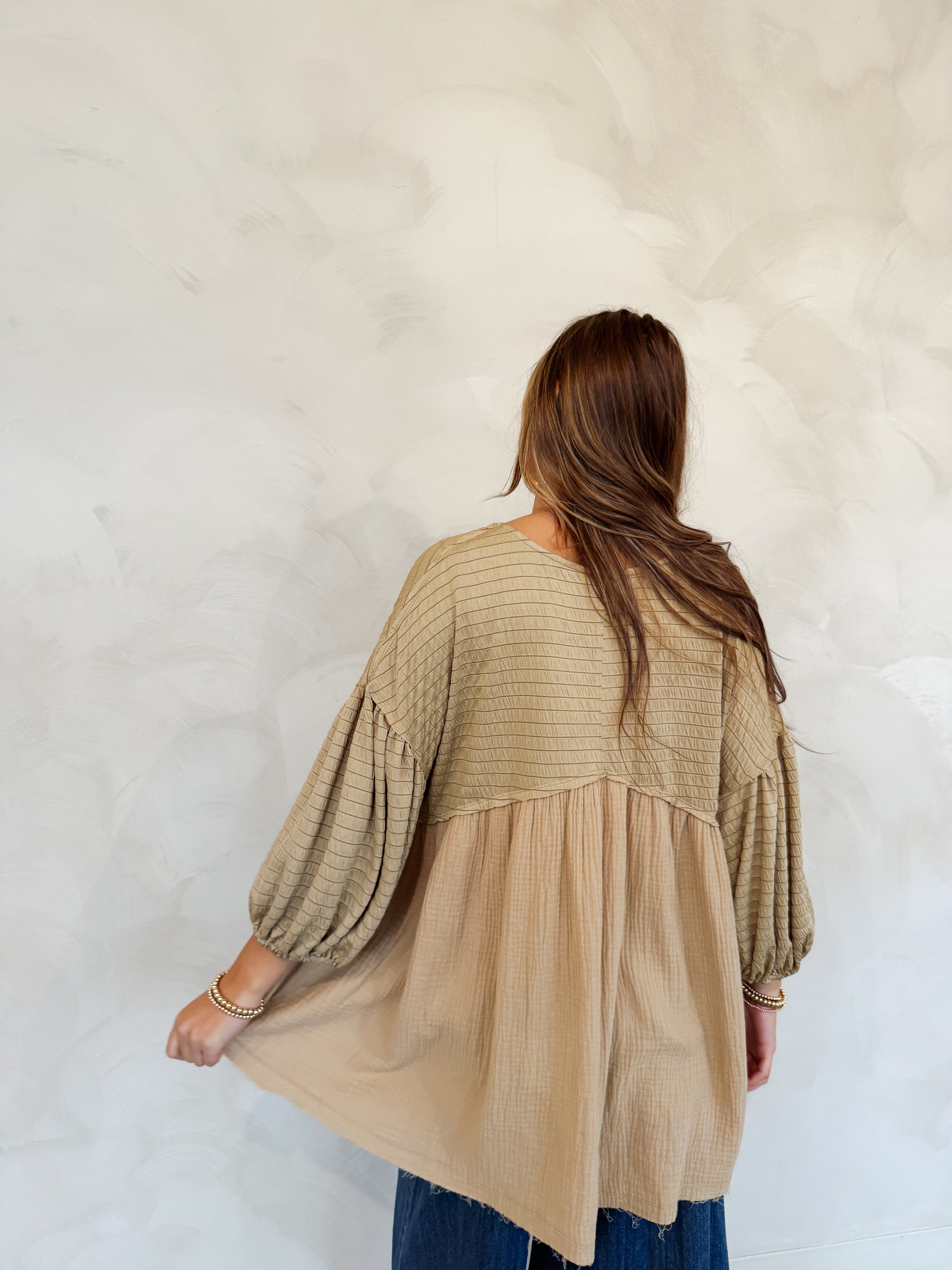 LONG SLEEVE HENLEY TOP