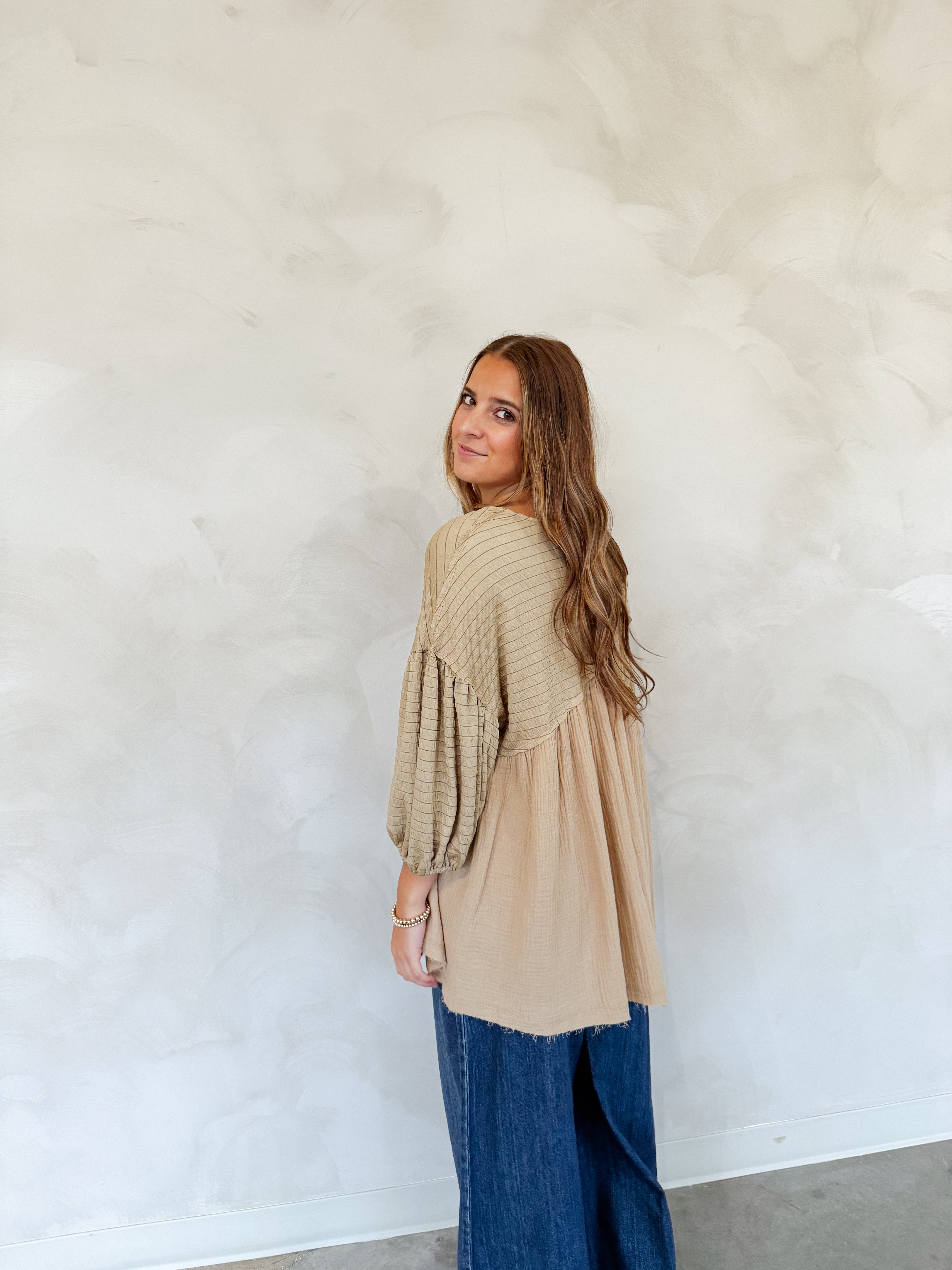 LONG SLEEVE HENLEY TOP