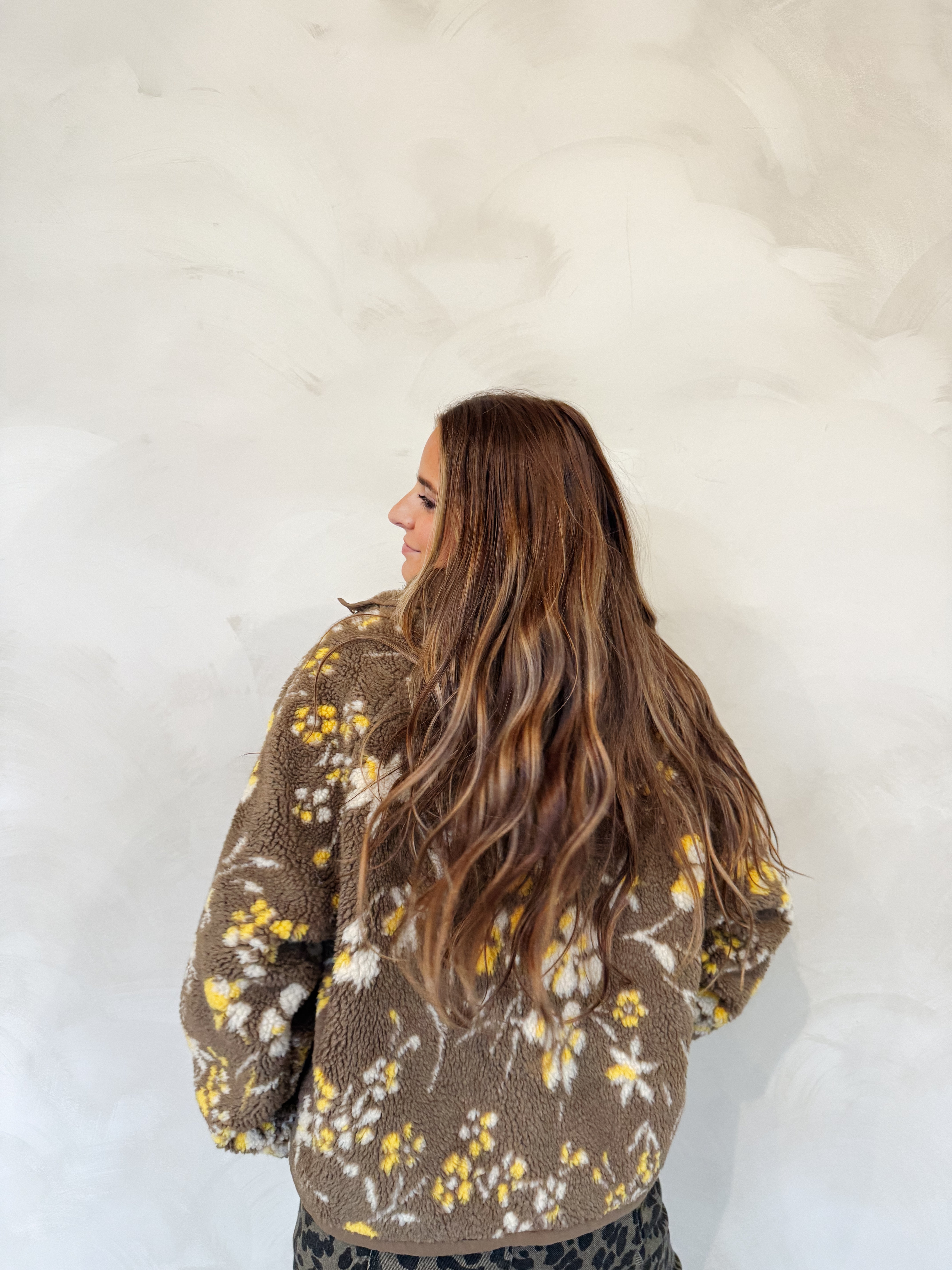 FLORAL SHERPA PULLOVER