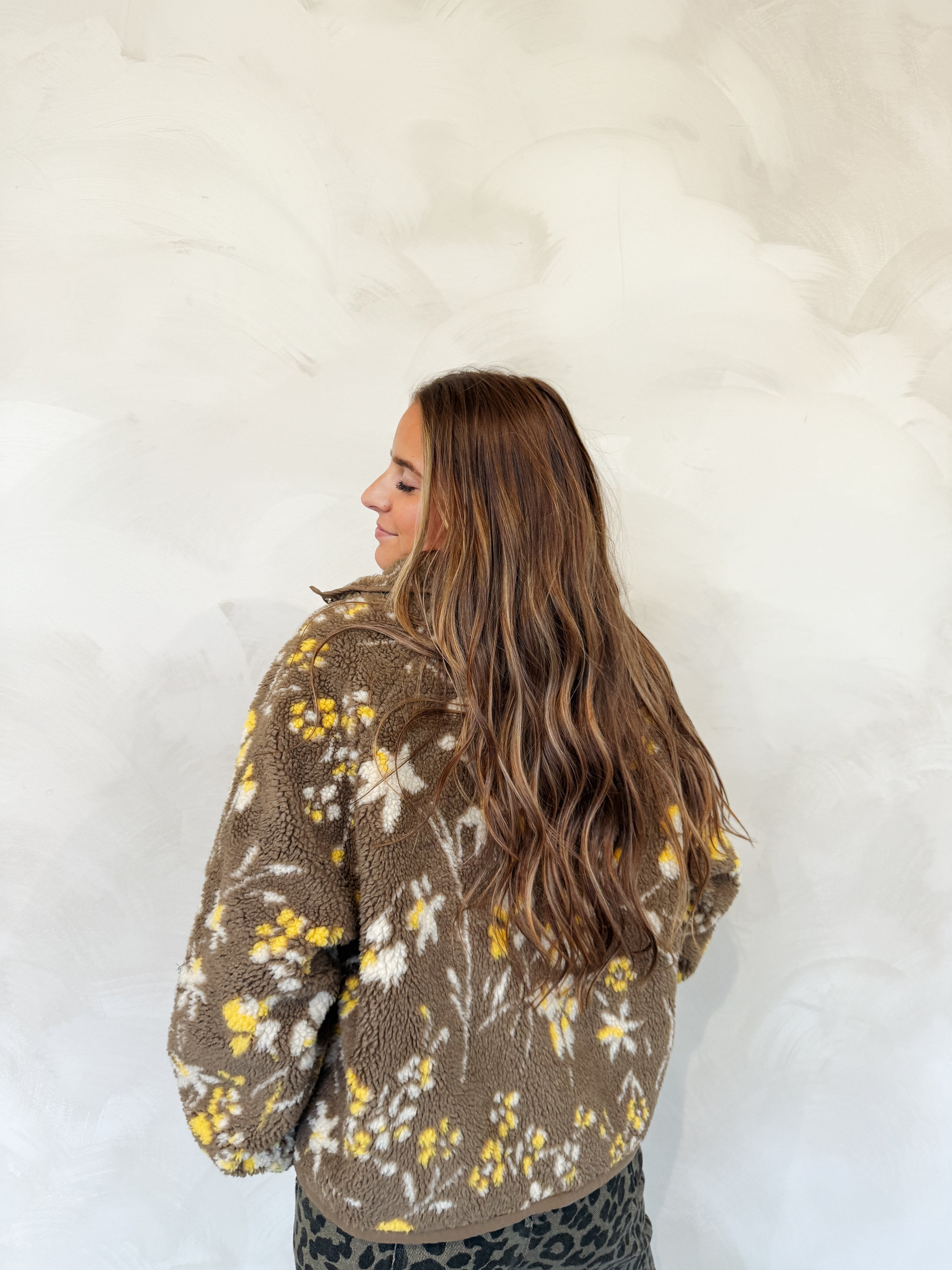 FLORAL SHERPA PULLOVER