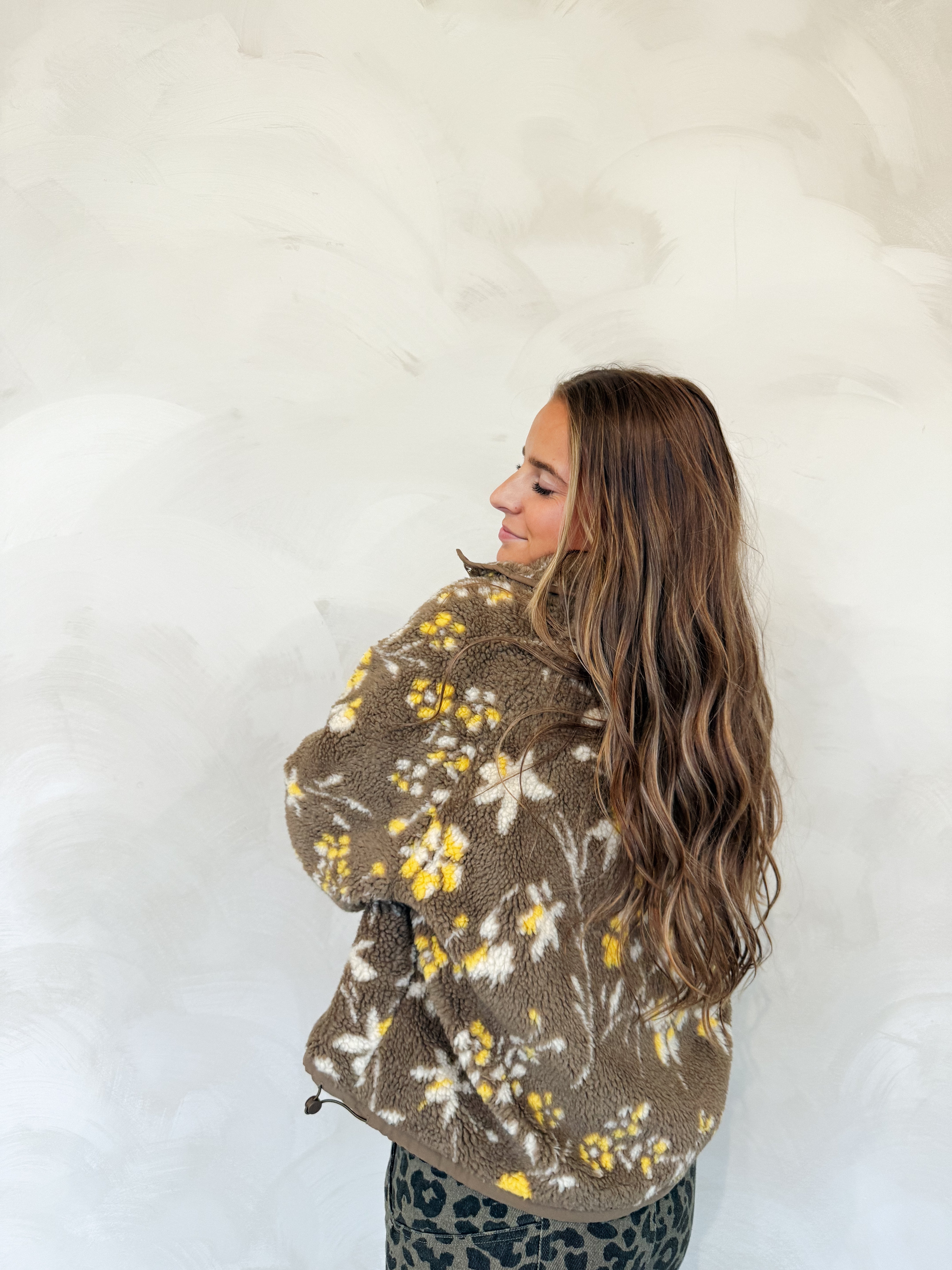 FLORAL SHERPA PULLOVER