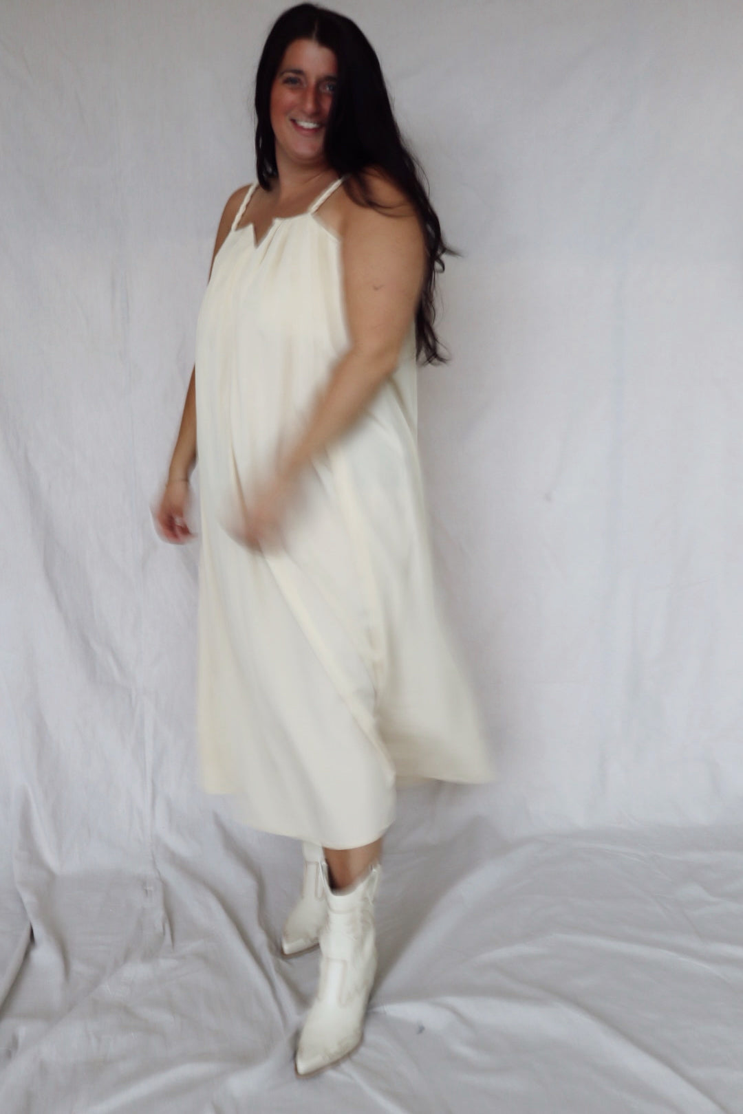 Chessie Cream Midi Dress
