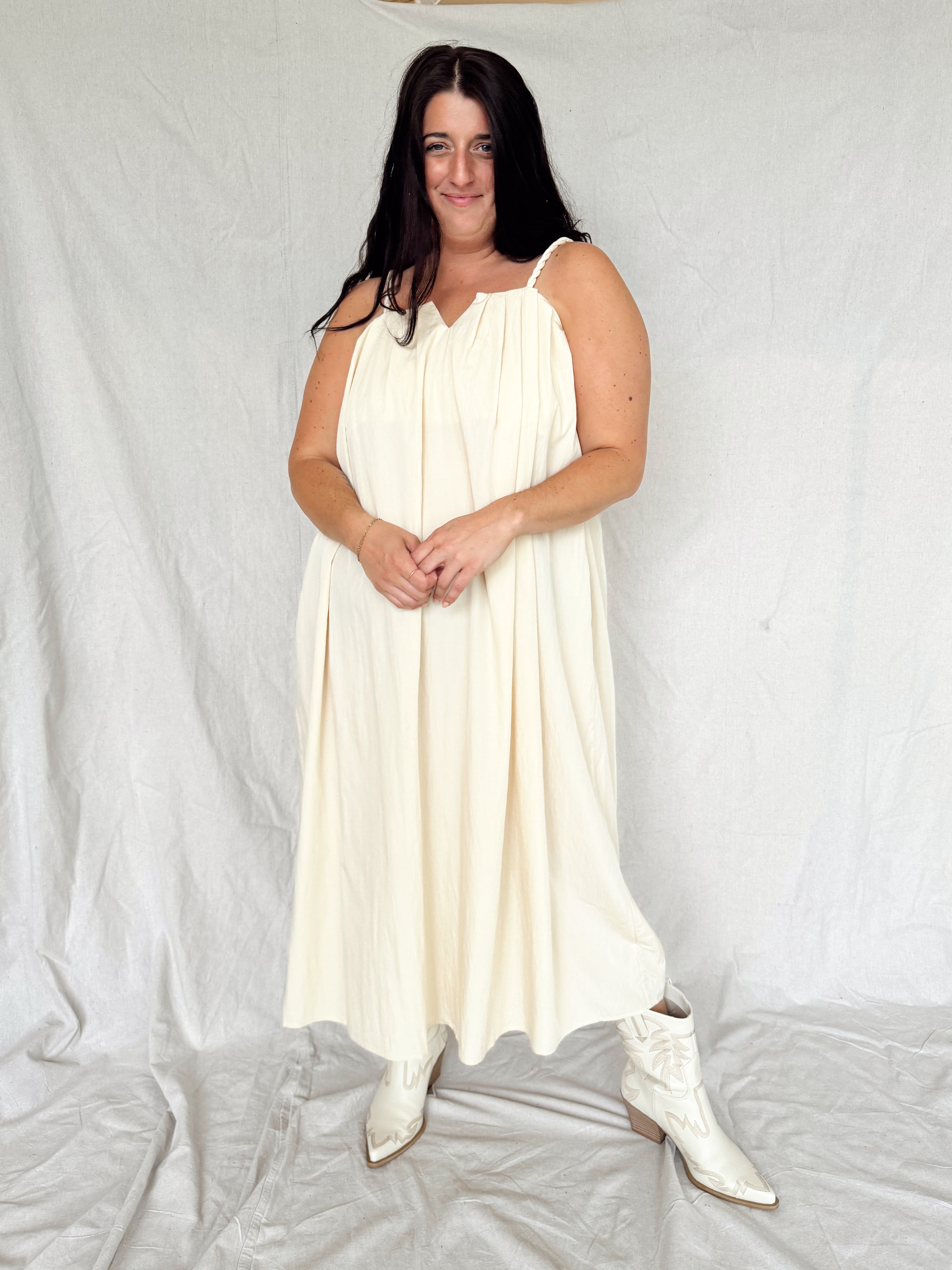 Chessie Cream Midi Dress