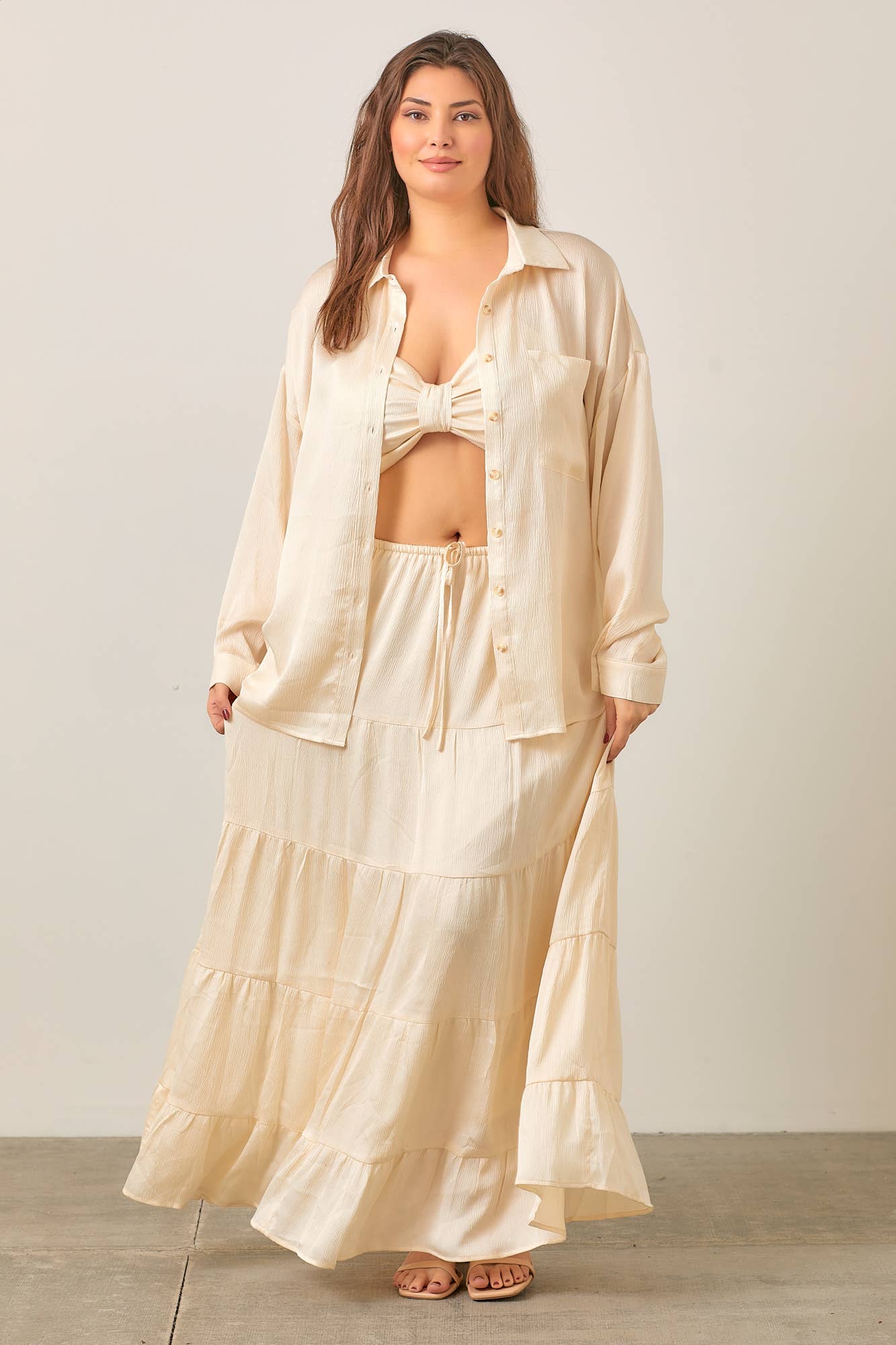 CASEY CRINKLE SATIN SHIRT