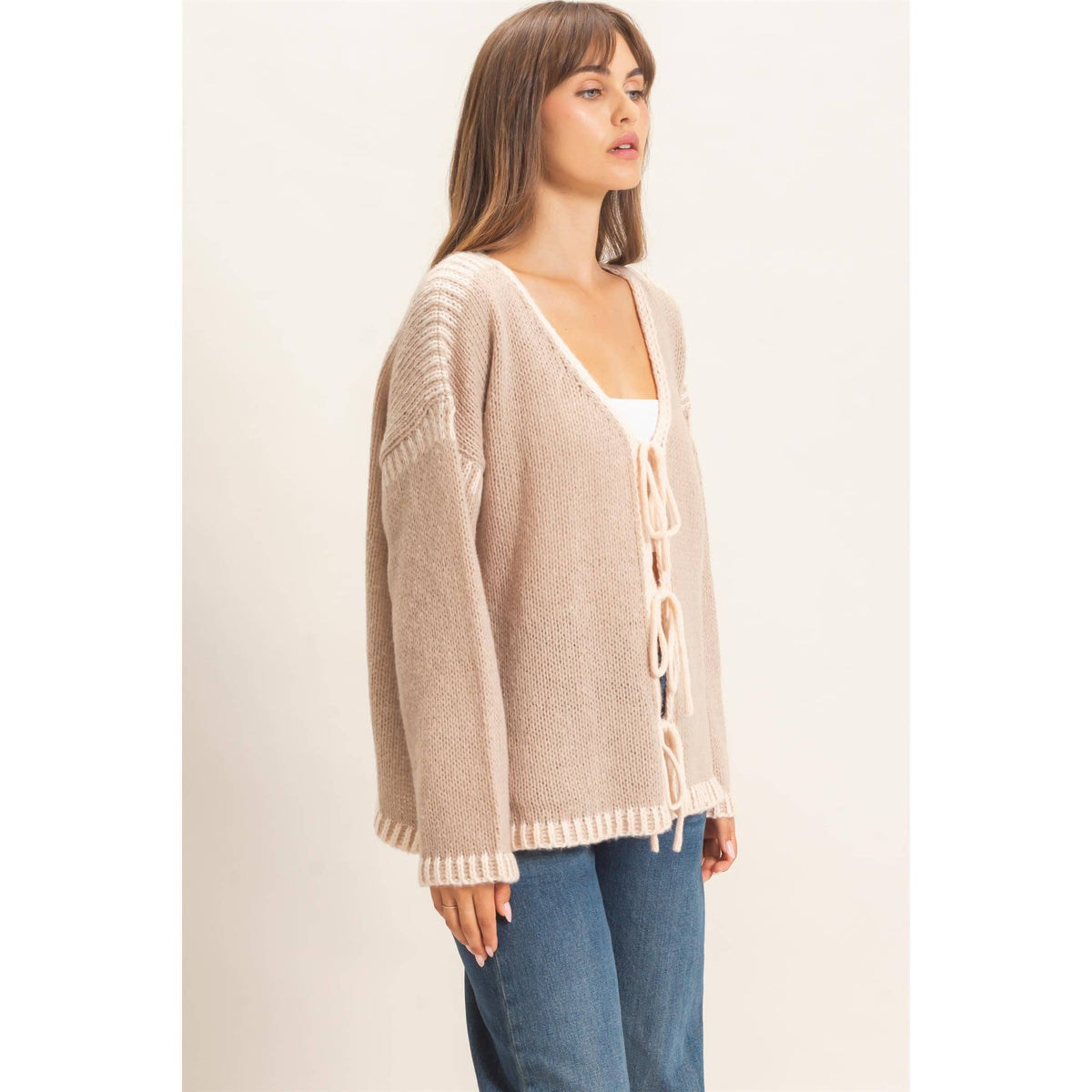 Open Front Tie Cardigan