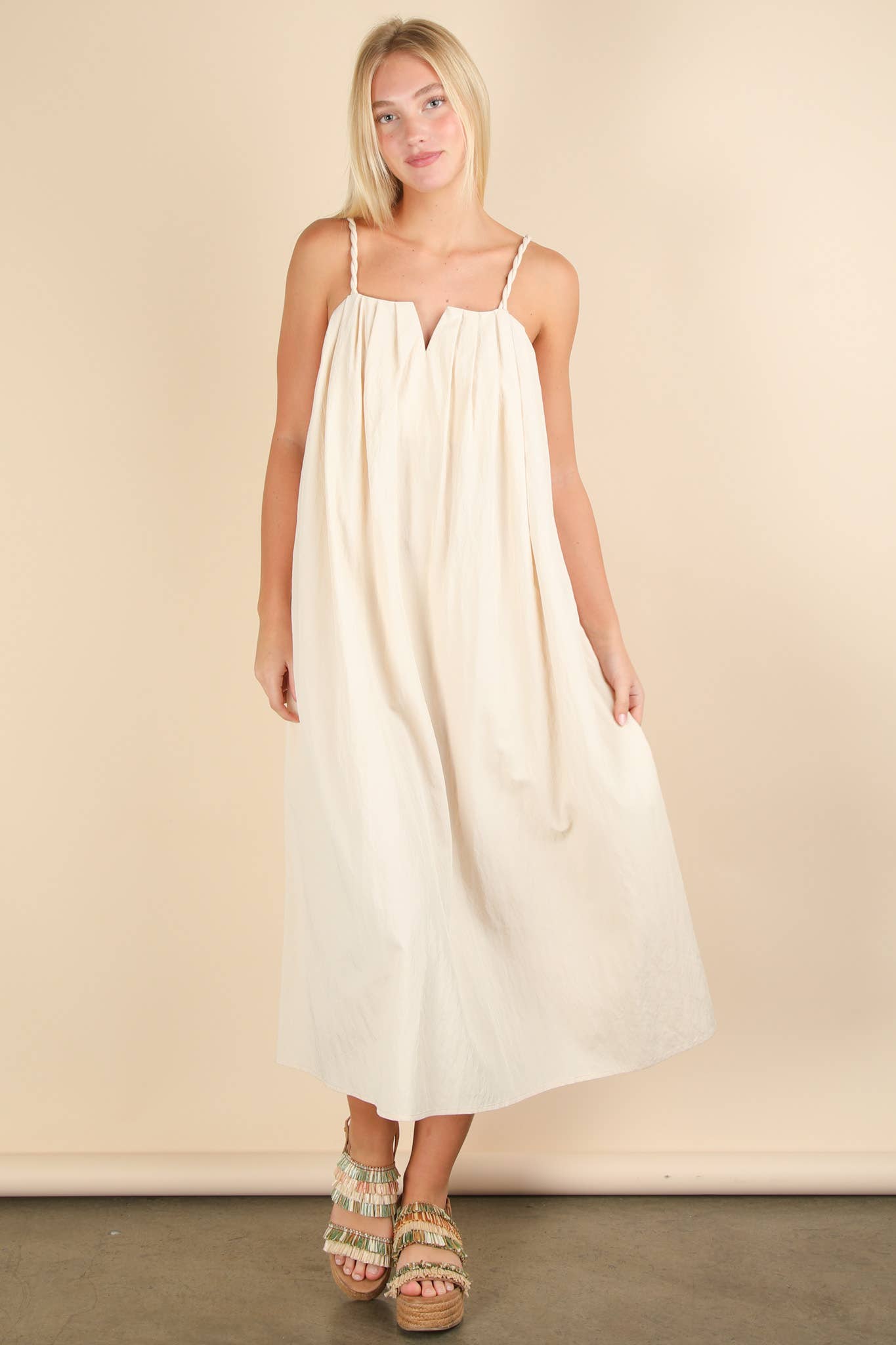 Chessie Cream Midi Dress