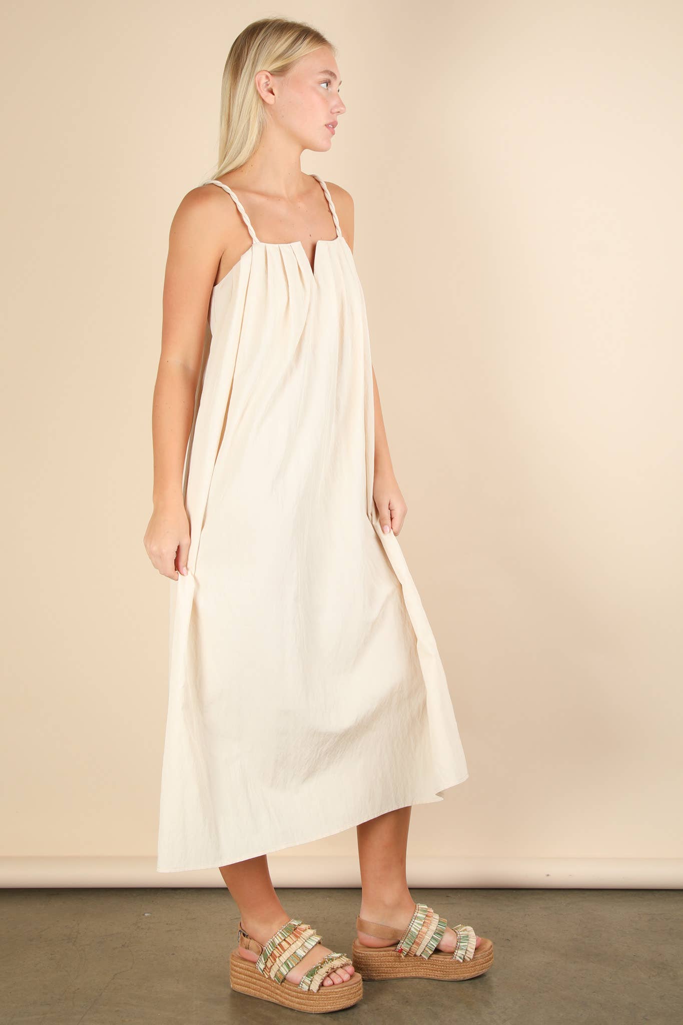 Chessie Cream Midi Dress