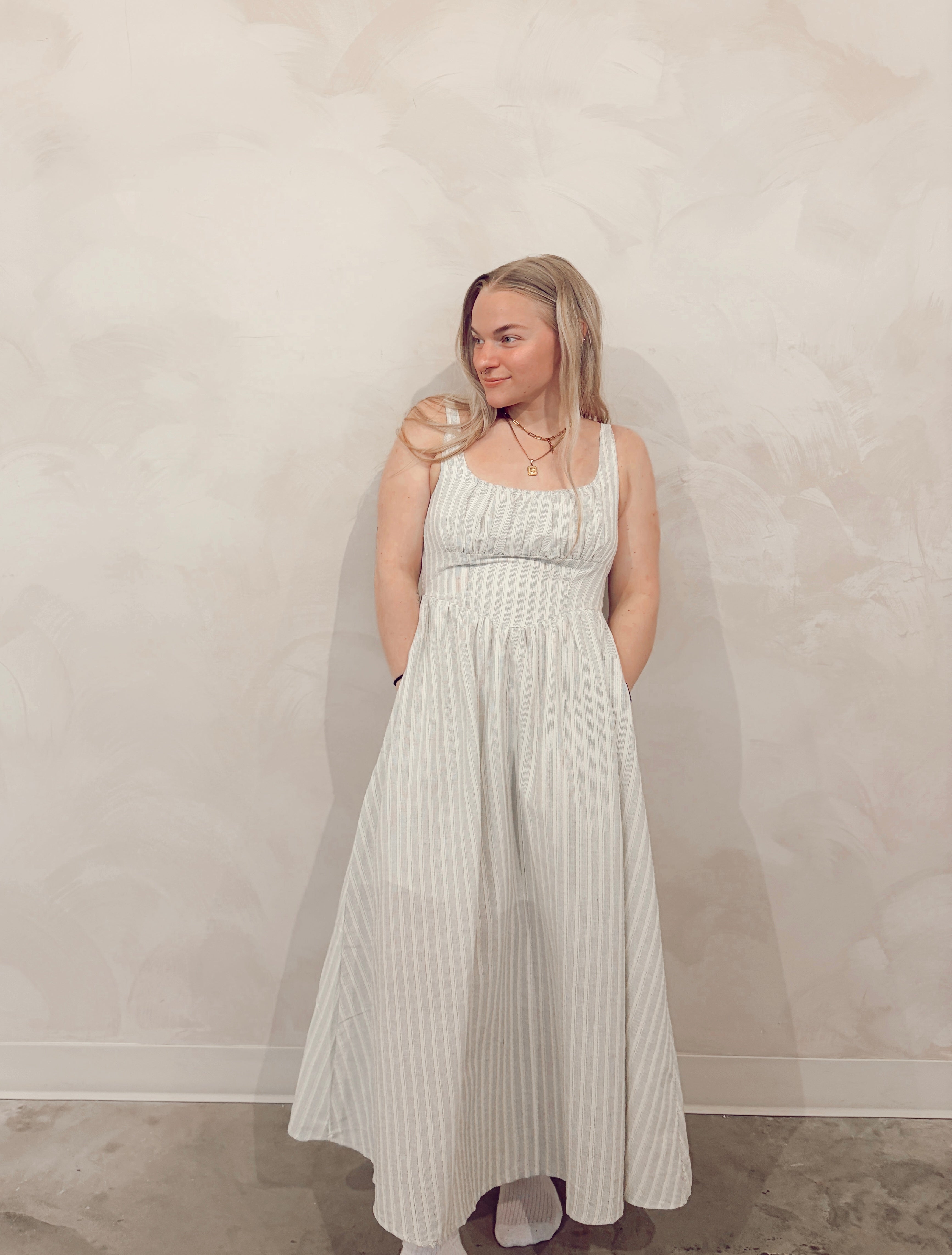 Beau Striped Midi Dress