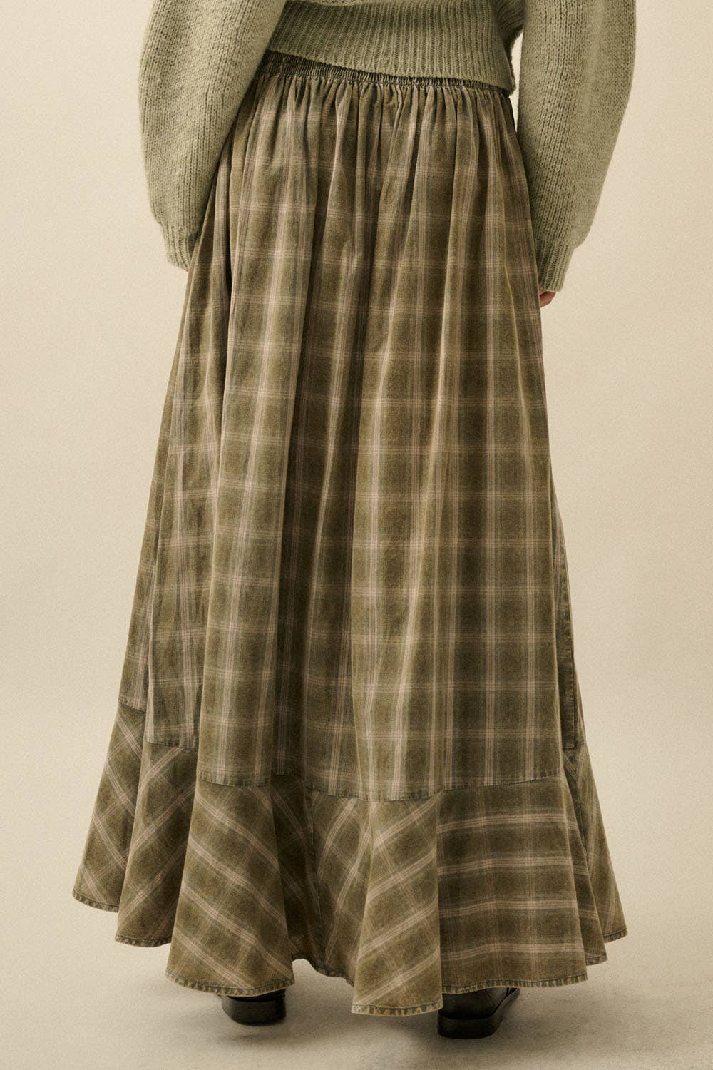 Plaid Flannel Maxi Skirt