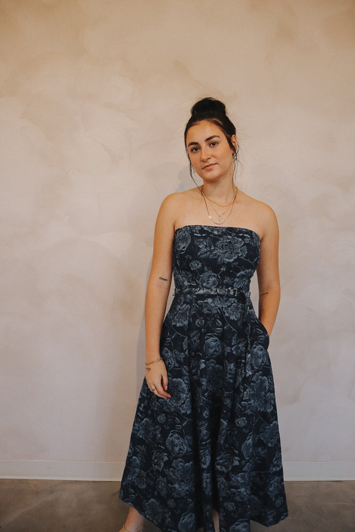 Rosey Denim Midi Dress