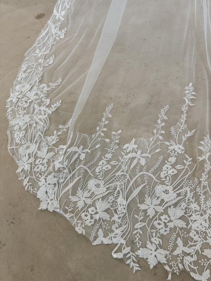 GARDENIA- Garden Floral Lace Veil