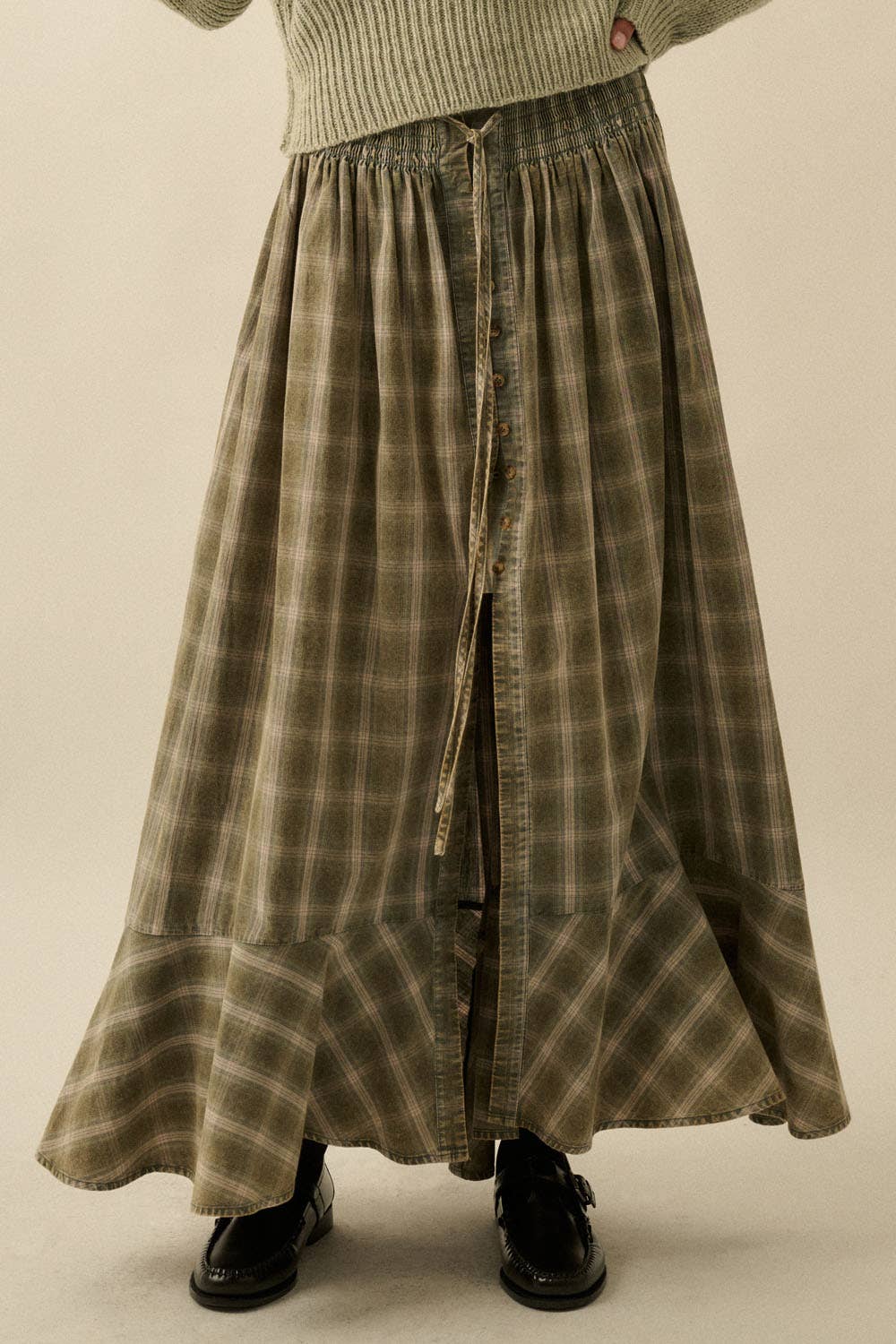 Plaid Flannel Maxi Skirt