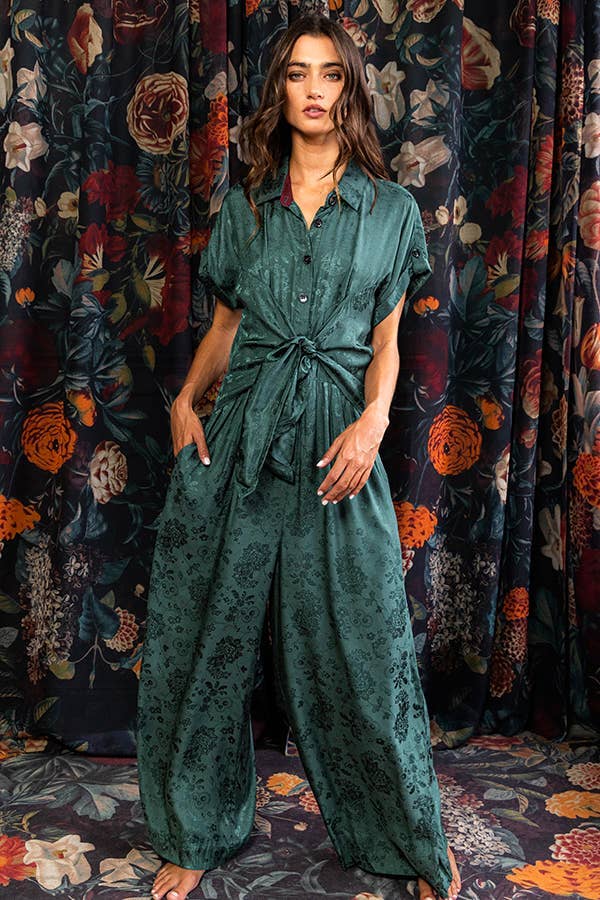 JANNA JACQUARD JUMPSUIT