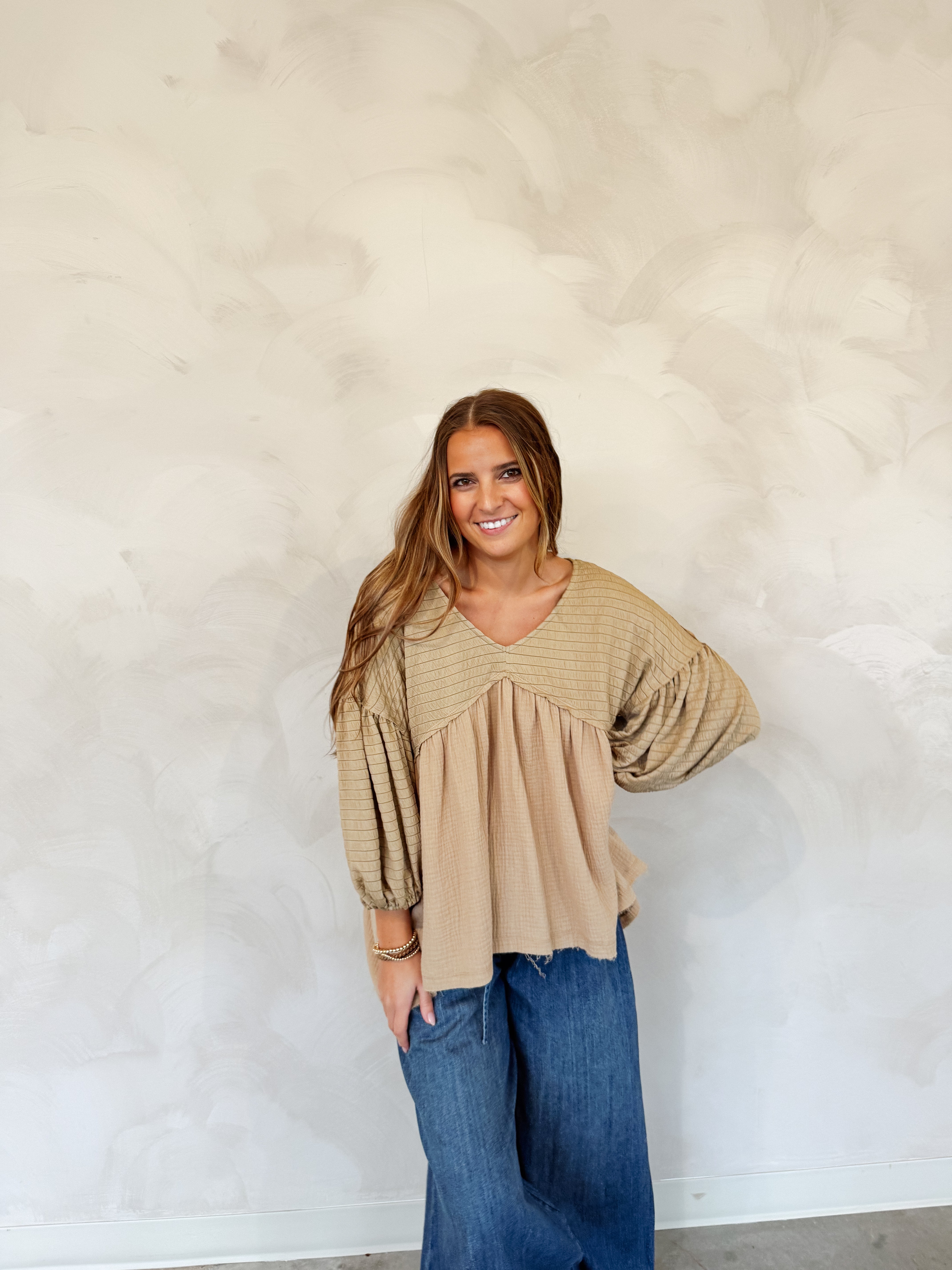 LONG SLEEVE HENLEY TOP