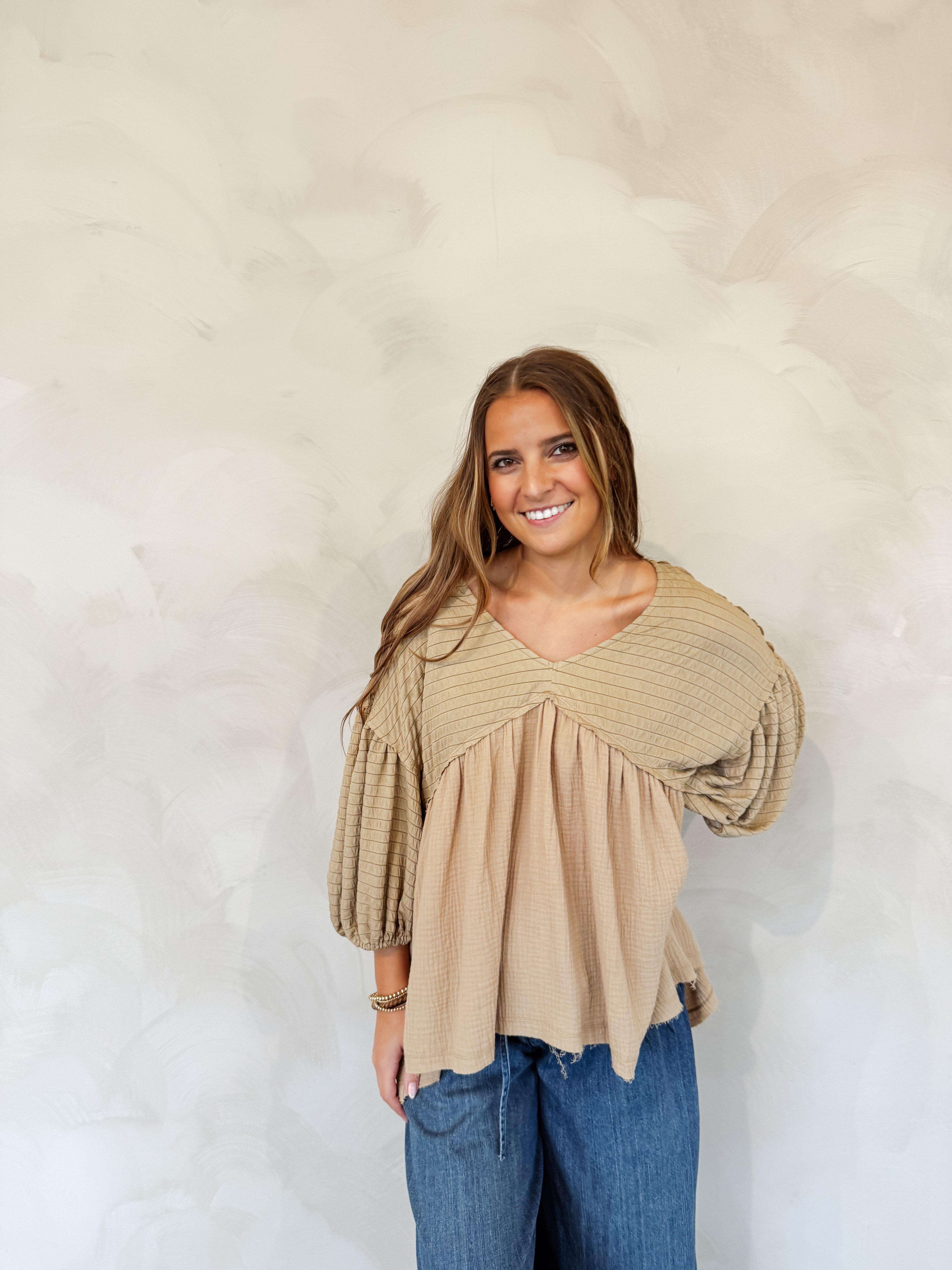 LONG SLEEVE HENLEY TOP