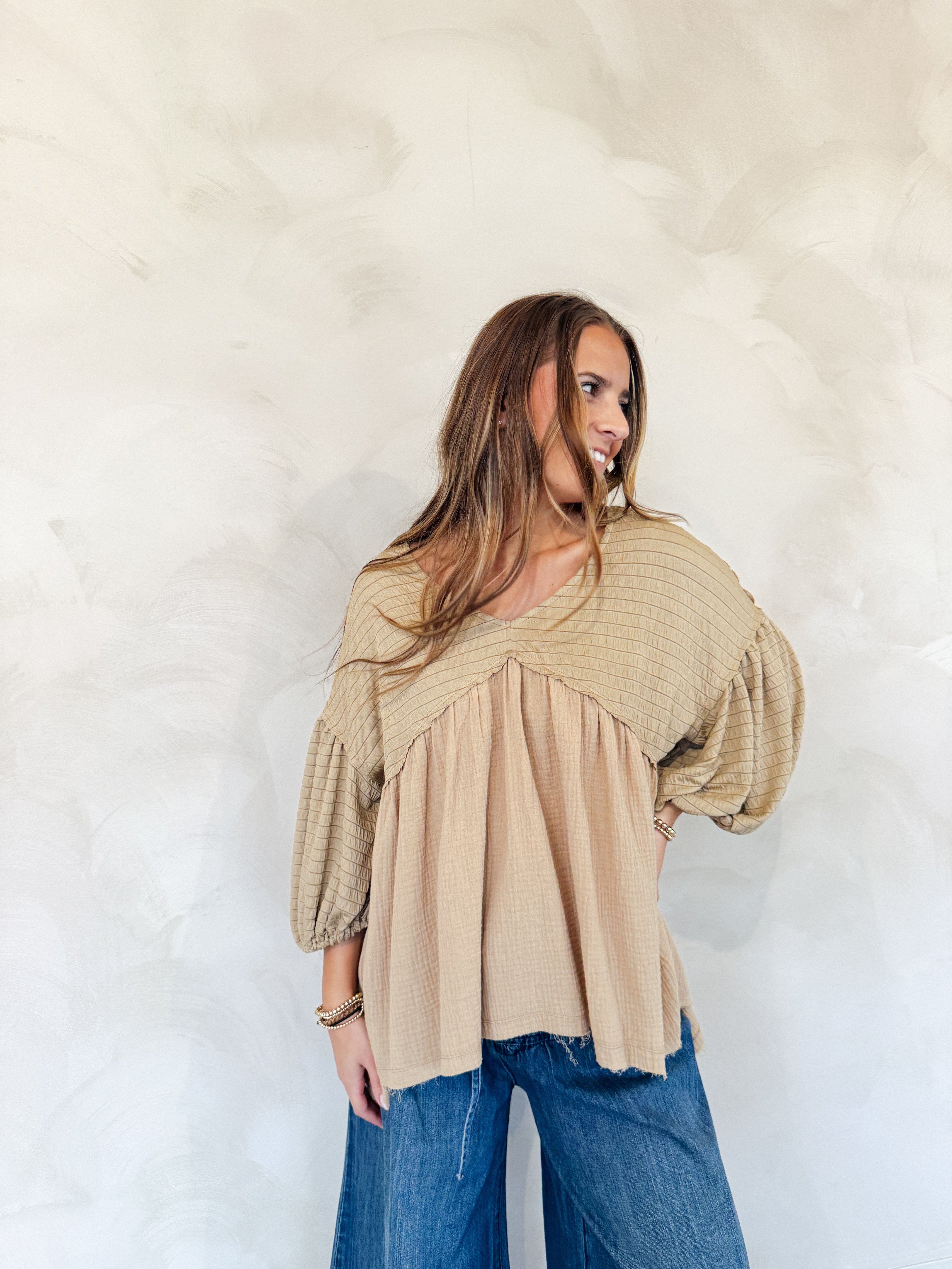 LONG SLEEVE HENLEY TOP