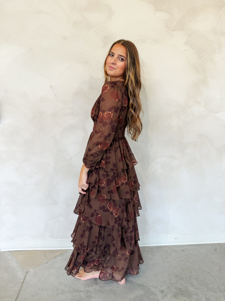 TIERED FLORAL MAXI DRESS