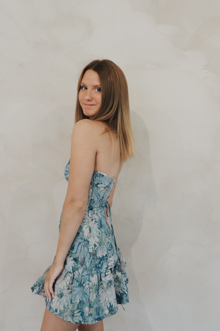 Luna Floral Brocade Mini Dress