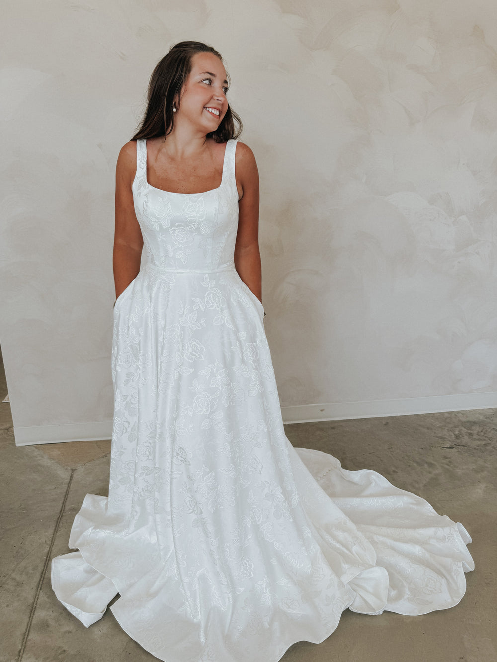 kates wedding dress Kate Middleton's line gown features a square neckline Kate Middleton wedding dress, up-close
