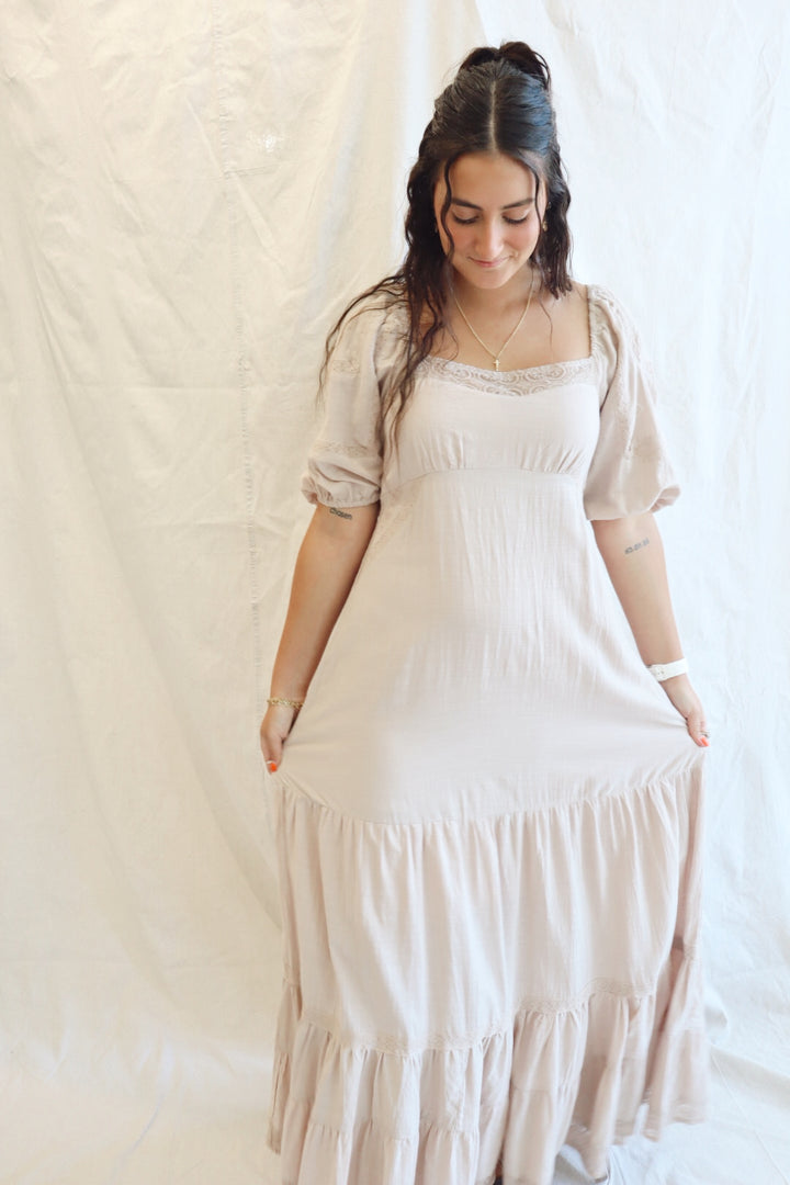 LACE INSET MAXI DRESS