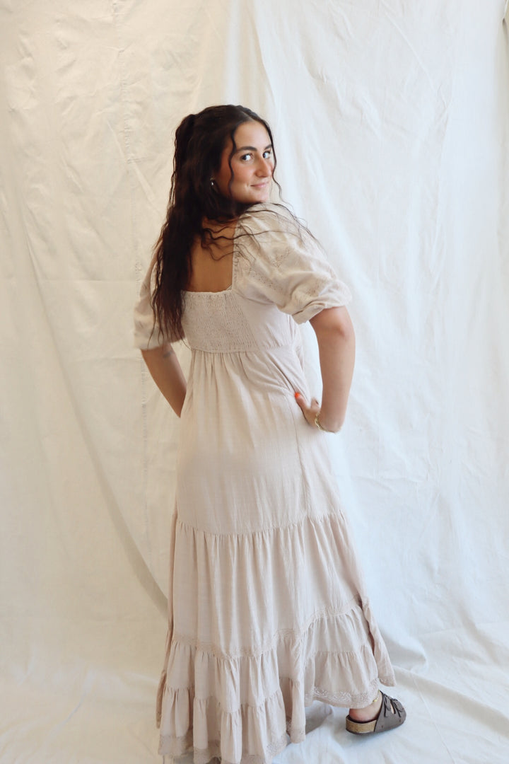 LACE INSET MAXI DRESS