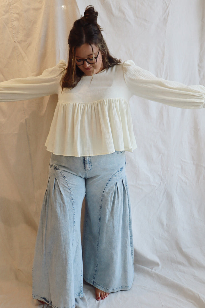 Puff Sleeves Babydoll Top