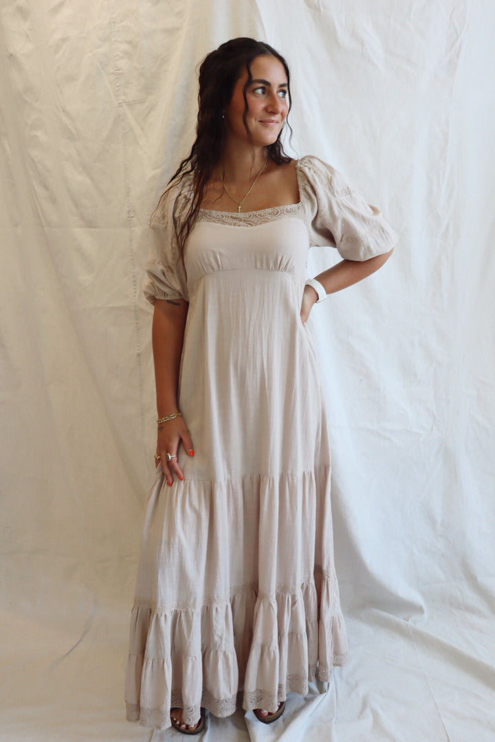 LACE INSET MAXI DRESS
