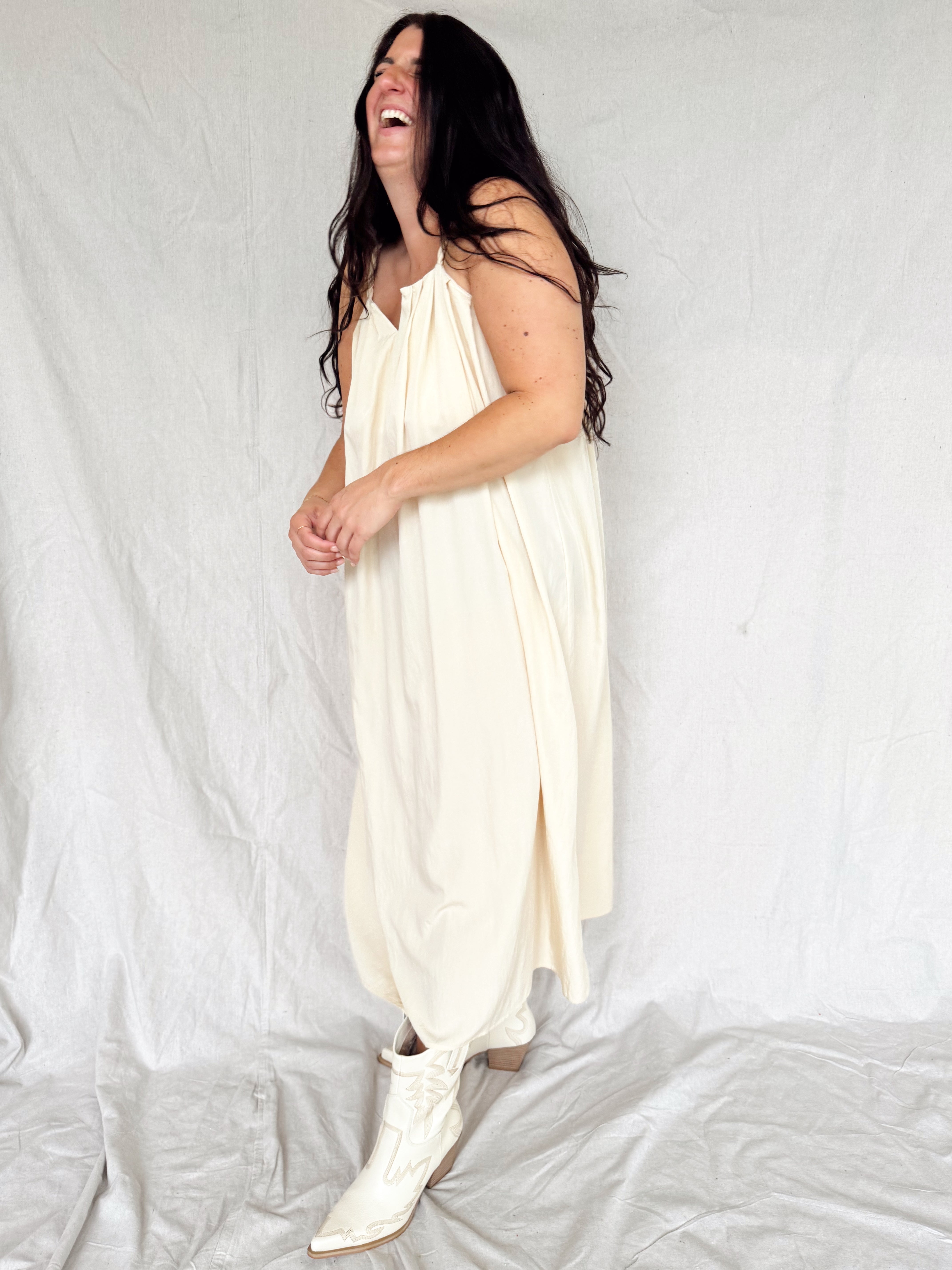 Chessie Cream Midi Dress