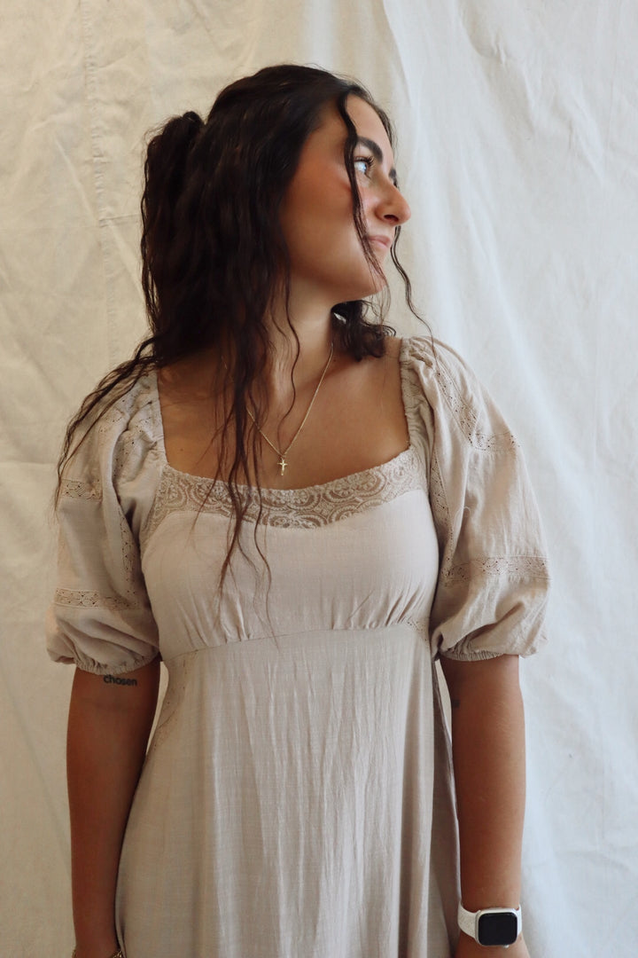 LACE INSET MAXI DRESS