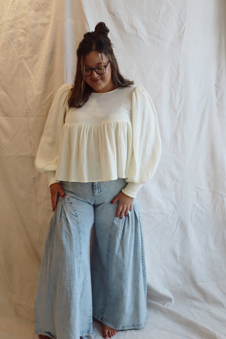 Puff Sleeves Babydoll Top