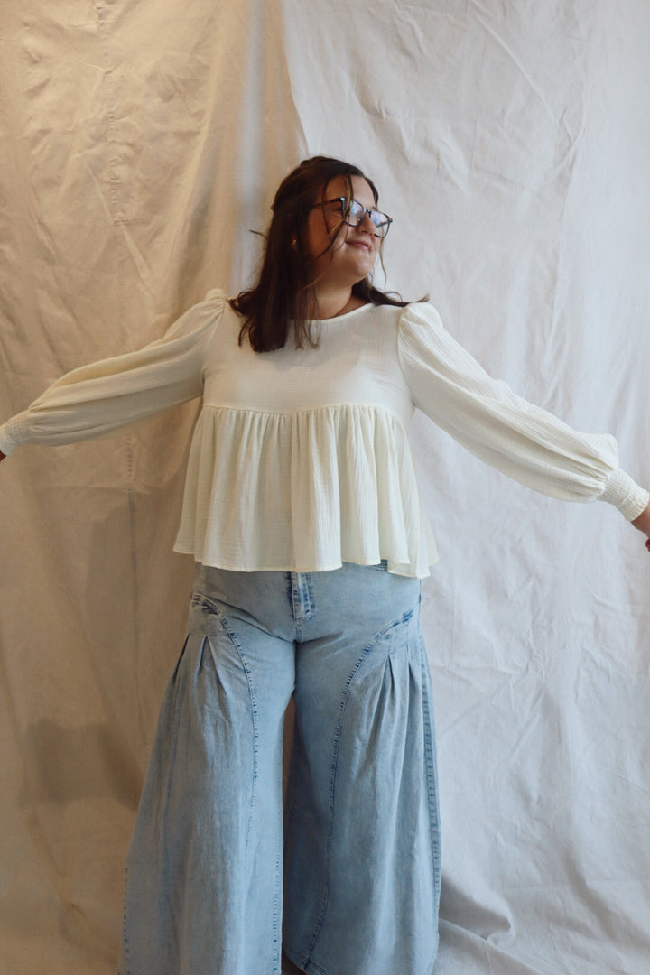Puff Sleeves Babydoll Top