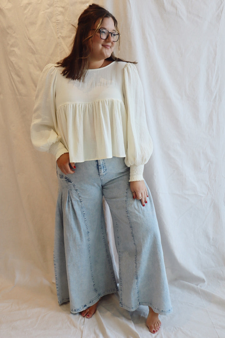 Puff Sleeves Babydoll Top