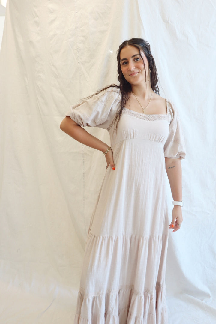 LACE INSET MAXI DRESS