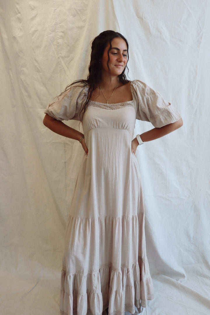 LACE INSET MAXI DRESS