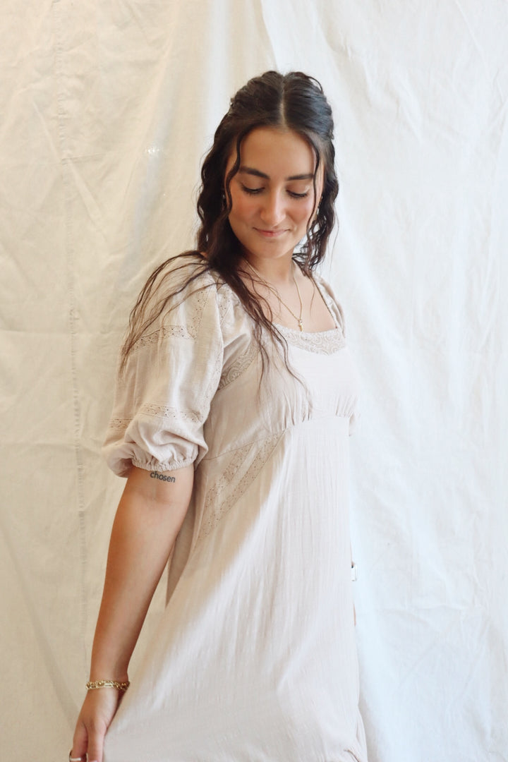 LACE INSET MAXI DRESS