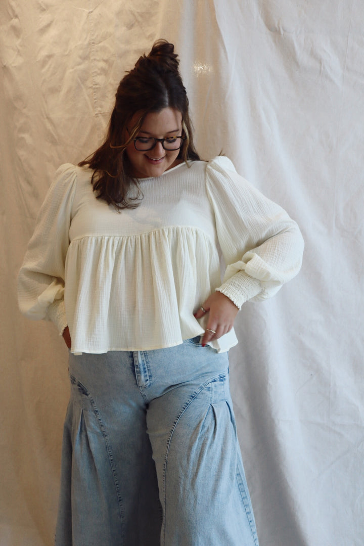 Puff Sleeves Babydoll Top