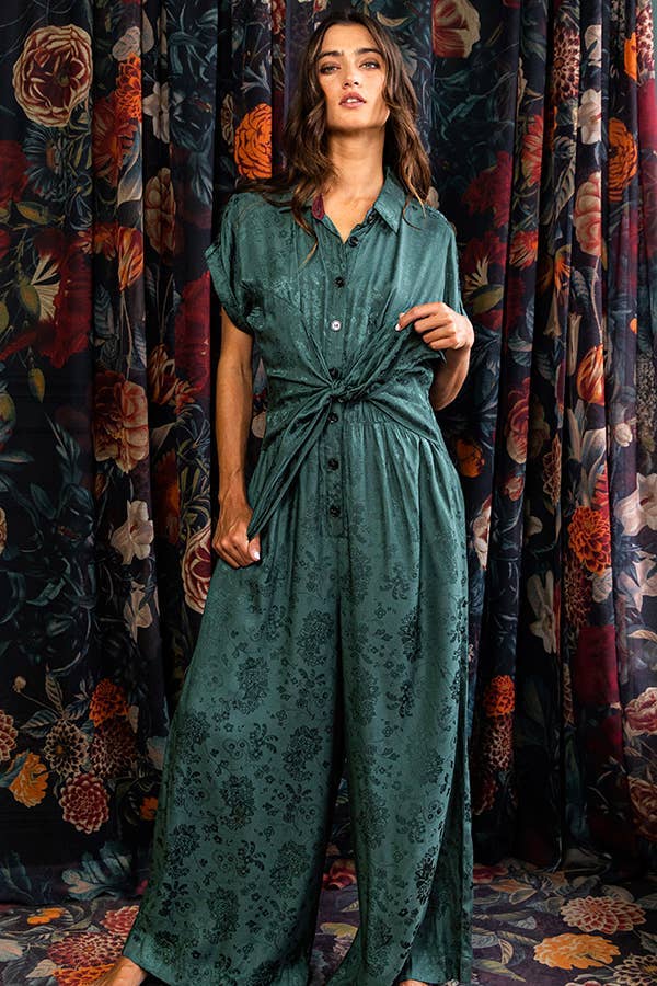 JANNA JACQUARD JUMPSUIT