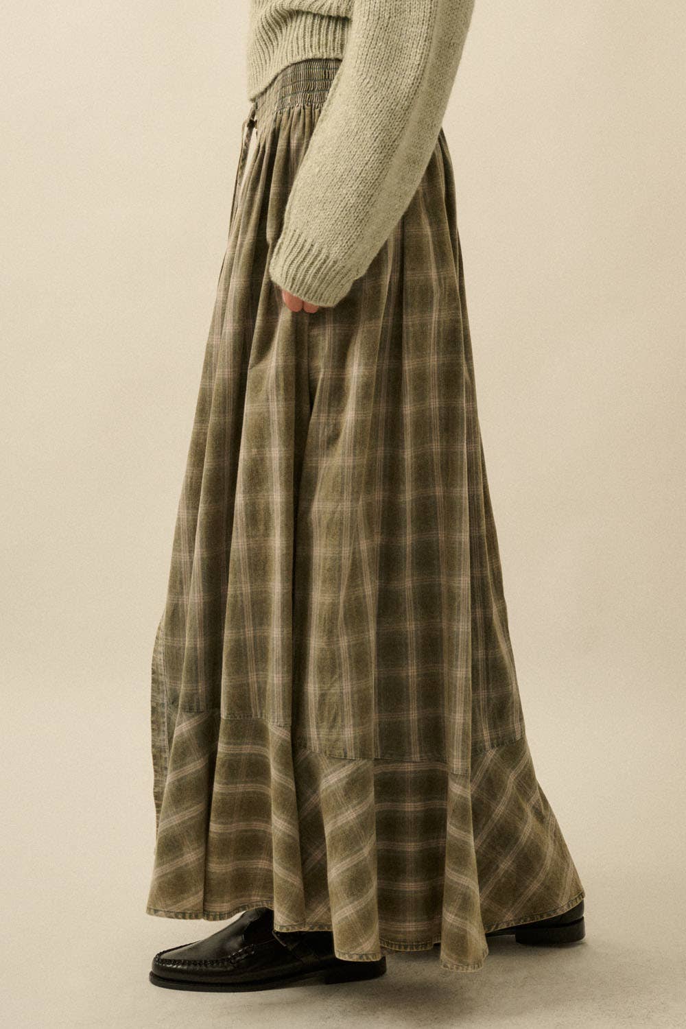 Plaid Flannel Maxi Skirt
