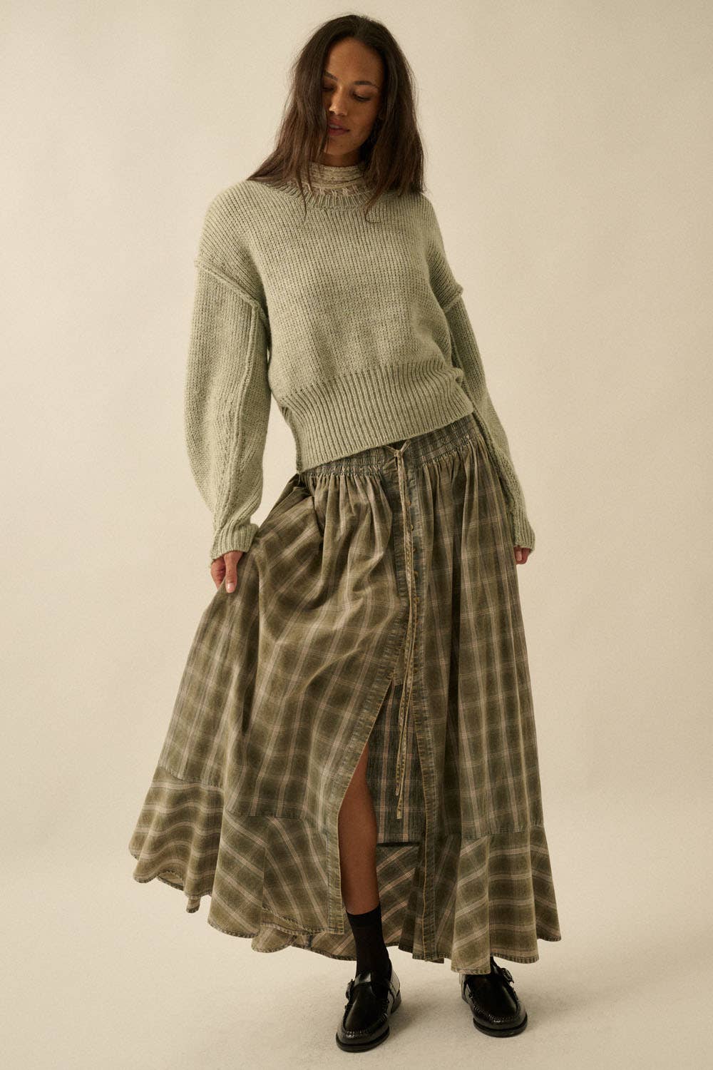 Plaid Flannel Maxi Skirt