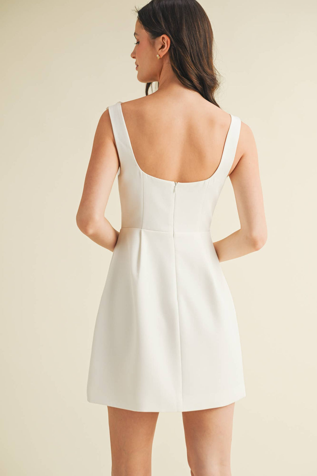 SQUARE NECK FLORAL CORSAGE DRESS