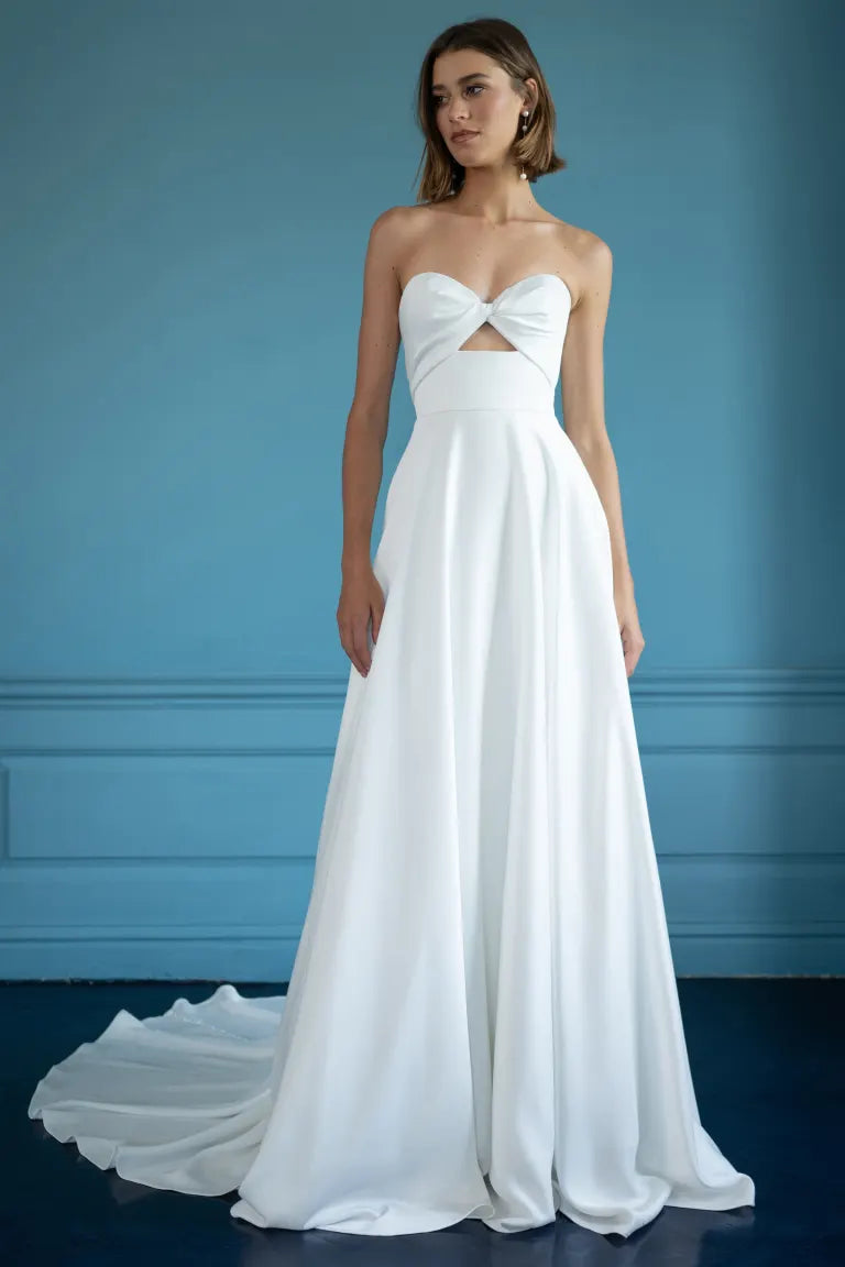Jenny yoo strapless chiffon 2025 gown